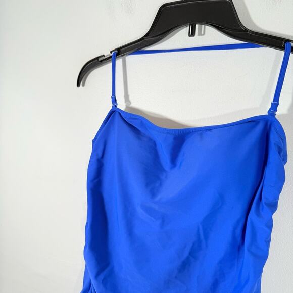 J. Crew Royal Blue Strapless or Halter Open Back One Piece Swim Medium H5398 - Picture 3 of 11